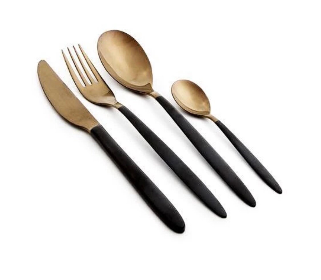 Matt Gold 4Piece Cutlery Set Etsy