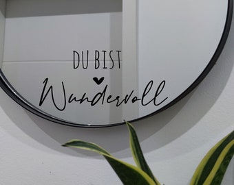 Mirror sticker 20 cm mirror/sticker/decoration/gift/gift idea/personalizable/bathroom decoration/mirror decoration