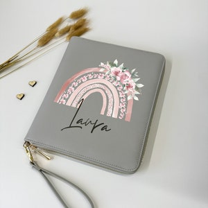 Organizador U-booklet com nome arco-íris/organizador de certificado de vacinação personalizado/organizador para bolsa/organizador para família