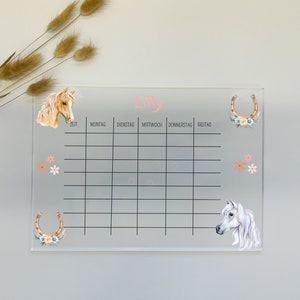 Stundenplan abwischbar mit Wunschnamen/Geschenk zur Einschulung / Schule