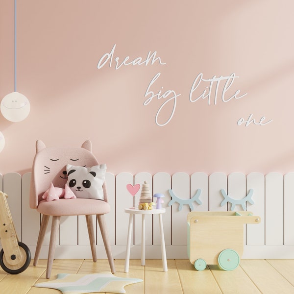 dream big little one Schriftzug aus Holz, Kinderzimmerdeko, Babyzimmerdeko,Wanddeko