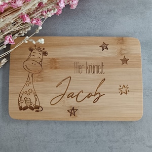 Breakfast board personalized name/cutting board/breakfast board/birthday gift/wooden board with engraving/christening gift/bamboo/children
