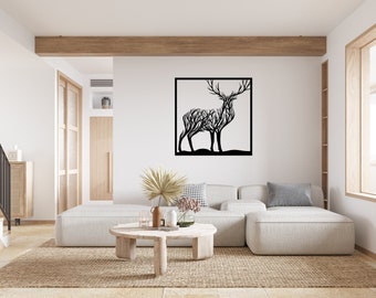 Decorazione Da Parete In Legno – Cervo Geometrico Minimalista, Arte Moderna Per Soggiorno Cameretta, Alto 50 Cm - 4