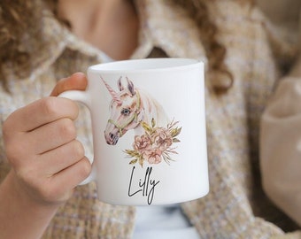 Super schöne Tasse im Einhorn Design und personalisiert mit Namen