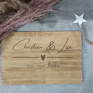 Board with your names and wedding date / breakfast board / wedding / wedding gift / personalized breakfast board / wood