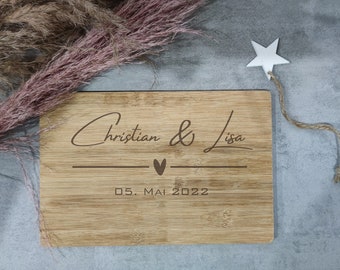 Board with your name and wedding date / breakfast board / wedding / wedding gift / breakfast board personalized / wood