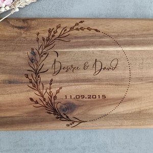 Board with name and wedding date/breakfast board/wedding/wedding gift/breakfast board personalized/wood image 2