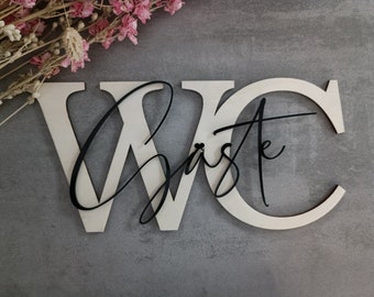 Guest toilet 3D door sign/guest toilet lettering/guest toilet saying/guest toilet decoration/decoration for guest toilet/guest toilet sign wood/lettering made of wood