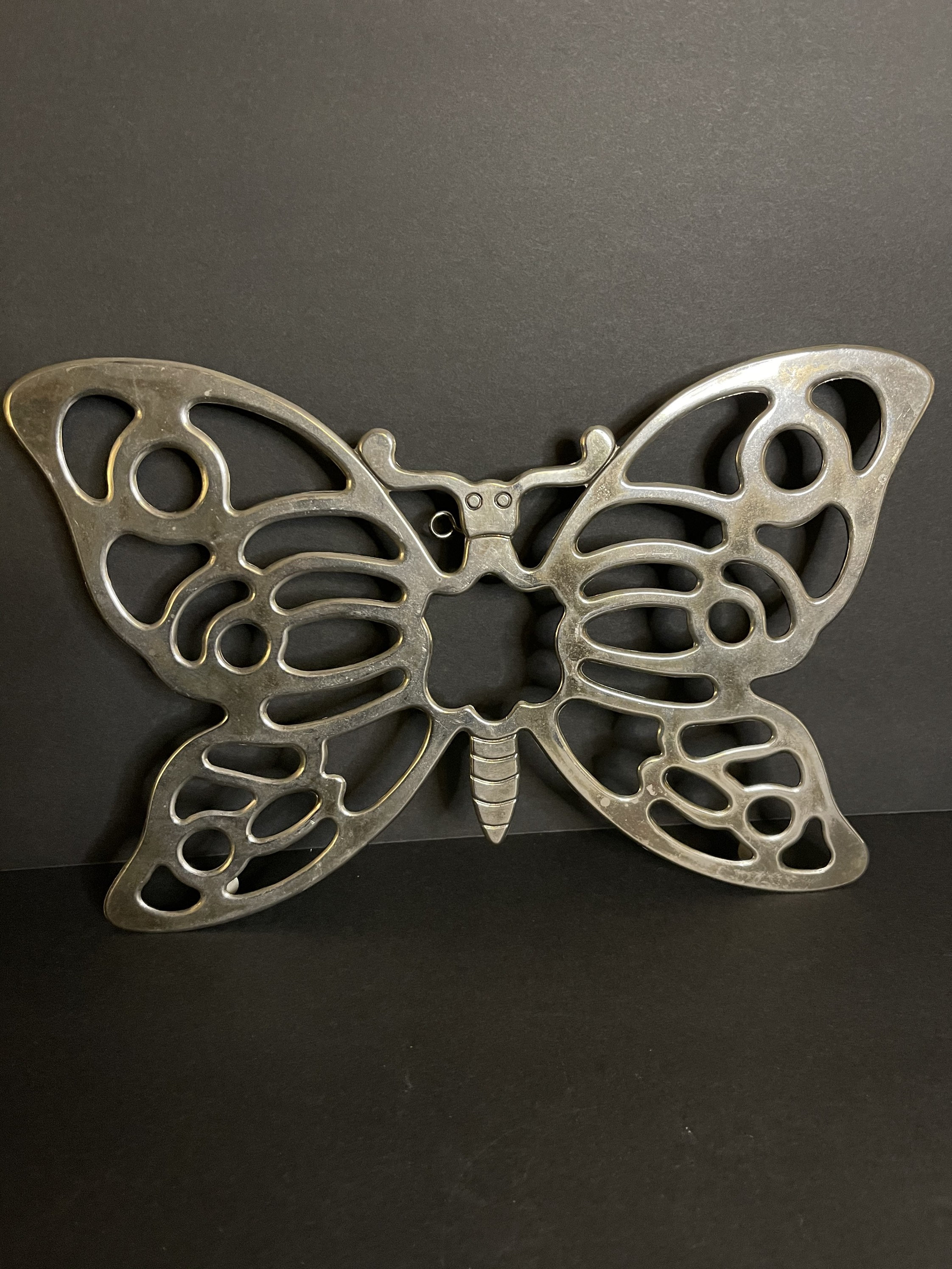 Vintage Butterfly Trivet Hot Pad Leonard Silverplate