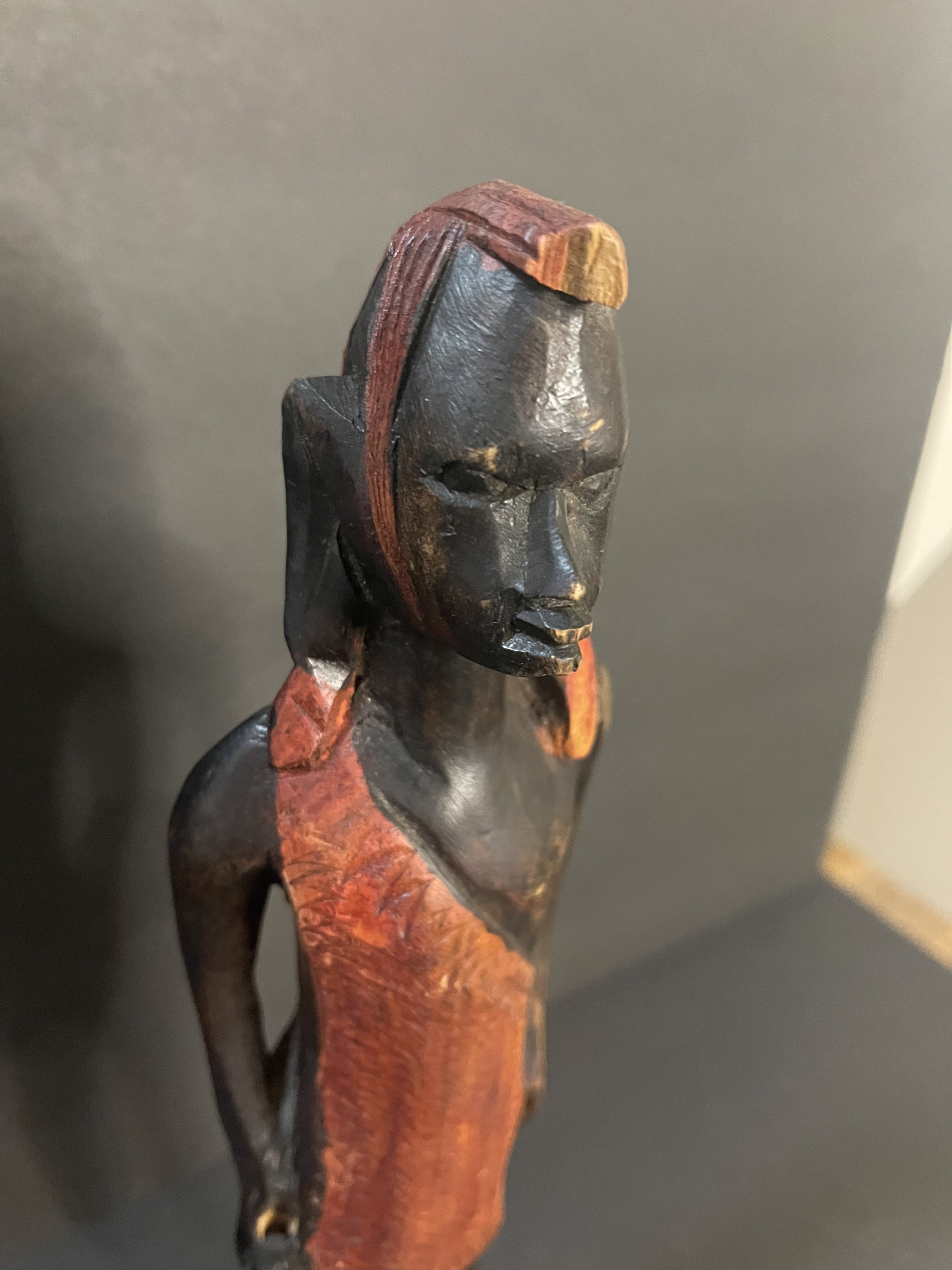 Hand Carved Wooden African Tribal Statue Maasai Warrior Etsy