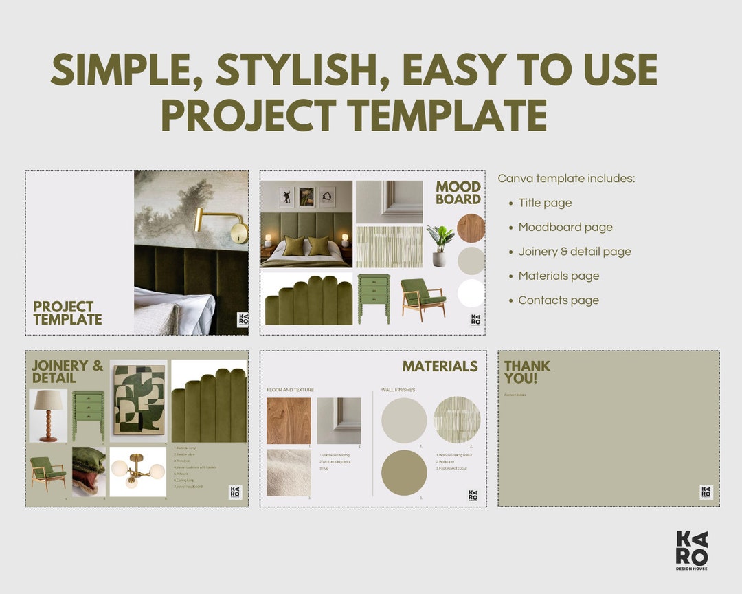 Interior Design Project Template for Canva - Etsy