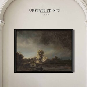 Stone Bridge Landscape Oil Painting | Rembrandt van Rijn | Moody French Farmhouse | Art History | PRINTABLE Art Download | #31