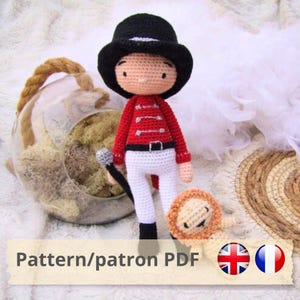 Pattern Tutorial PDF in French/English to download, crochet doll, amigurumi, plush, Lord fait son cirque/does his circus