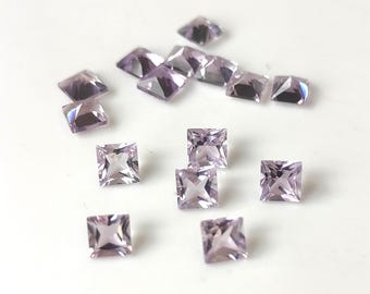 AAアメジストファセットルースジェムストーン5個セット 3 x 3 mm