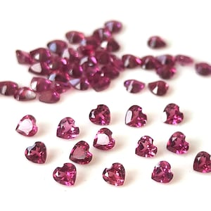 3 mm Pink Rodholite Garnet Heart Cut, Natural Pink Garnet 3x3mm Heart Cut Faceted Genuine -Loose Garnet AAA Quality Cut &quot;Lot Of 1-50 Pcs&quot;