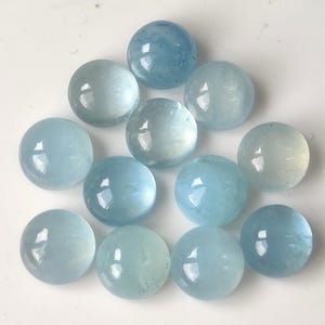 9 mm Aquamarine Round ,Natural Aquamarine 9x9mm Round Cabochon Flat Back Genuine -Loose Aquamarine AAA Quality Faceted &quot;Lot Of 1-50 Pcs&quot;