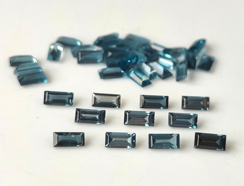 Rectangle Jems 2x4 Mm London Blue Topaz Baguette Cut, Natural Blue Topaz 2x4mm ...