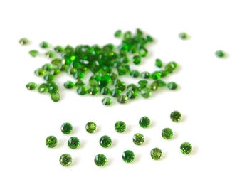3 MM クロムダイオプサイド宝石：ラウンドファセットルース宝石 - Etsy
