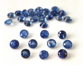 Cianite blu taglio rotondo da 3 mm, cianite blu naturale taglio rotondo sfaccettato 3 x 3 mm, gemma sfusa di qualità AAA "lotto da 1-50 pezzi"