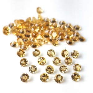 2.5 mm Citrine Round, Natural Citrine 2.5x2.5mm Round Cut Faceted Genuine -Loose Citrine AAA Quality Loose Gemstone &quot;Lot Of 1-50 Pcs&quot;