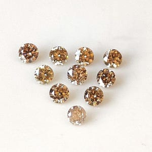 2 mm Brown Diamond Round Brilliant Cut, Natural Brown Color Diamond 2x2 mm Round Cut -Loose Diamond AAA Quality "Lot Of 1-50 Pcs"