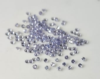 Tanzanite taglio rotondo da 1,5 mm, Tanzanite naturale taglio rotondo sfaccettato 1,5x1,5 mm, gemma sfusa di qualità AAA "Lotto da 1-50 pezzi"
