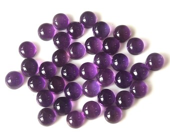 6 mm Amethyst Round ,Natural Amethyst 6x6 mm Round Cabochon Flat Back Genuine -Loose Amethyst AAA Quality Cabs "Lot Of 1-50 Pcs"