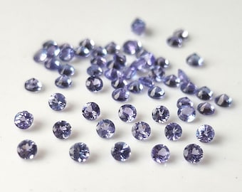 2 mm Tanzanite Round Cut, Natural Tanzanite 2x2mm Round Cut Faceted Genuine -Loose Tanzanite AAA Quality Gemstone "Lot Of 1-50 Pcs"