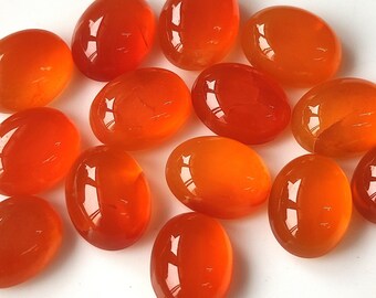 10x12 mm Carnelian Oval, Natural Carnelian 10x12mm Oval Cabochon Flat Back Genuine -Loose Carnelian AAA Quality Gemstone "Lot Of 1-50 Pcs"