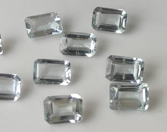 5x7 mm Aquamarine Octagon, Natural Aquamarine 5x7mm Octagon Faceted Cut Genuine -Loose Aquamarine AAA Quality Faceted Cut "Lot Of 1-50 Pcs"