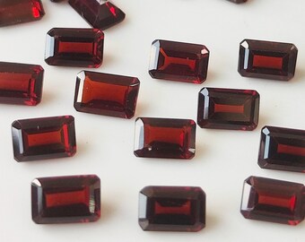 8x10 mm Red Garnet Octagon Cut, Natural Garnet 8x10mm Octagon Cut Faceted Genuine -Loose Garnet AAA Quality Gemstone Cut "Lot Of 1-50 Pcs"