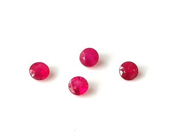 3 mm Ruby Round Cut,  Glass Filled Ruby 3x3 mm Round Cut Faceted Genuine -Loose Ruby  Glass Filled AAA Quality Gemstone "Lot Of 1-50 Pcs"