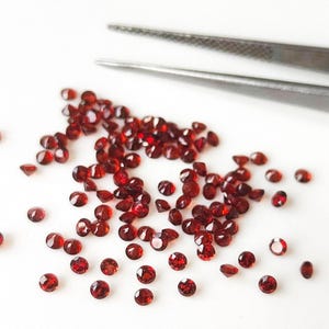 1.5 mm Red Garnet Round Cut, Natural Garnet 1.5x1.5mm Round Cut Faceted Genuine -Loose Garnet AAA Quality Gemstone Cut &quot;Lot Of 1-50 Pcs&quot;