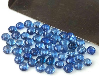ナチュラル ブルー カイヤナイト 8 mm ラウンド カボション AAA 品質