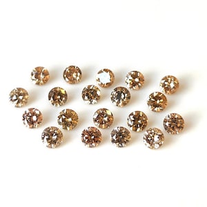 4 mm Brown Diamond Round Brilliant Cut, Natural Brown Color Diamond 4x4mm Round Cut -Loose Diamond AAA Quality "Lot Of 1-50 Pcs"