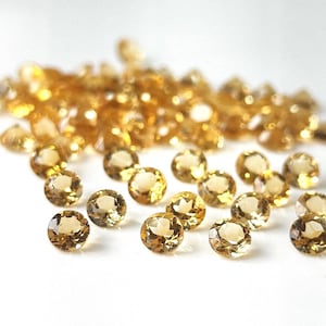 3 mm Citrine Round, Natural Citrine 3x3mm Round Cut Faceted Genuine -Loose Citrine AAA Quality Loose Gemstone &quot;Lot Of 1-50 Pcs&quot;