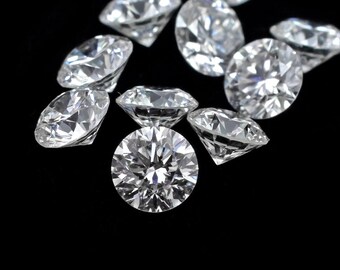 Diamante branco redondo de 3,75 mm, lapidação brilhante, cor E-F natural vs. diamante branco, lapidação redonda de 3,75 mm, diamante solto, qualidade AAA, lote com 1 unidade (50 peças)