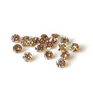 2,5 mm brun diamant rund briljantslipning, naturlig brunfärgad diamant 2,5 mm rund slipning - lös diamant AAA-kvalitet "Lott om 1-50 st"