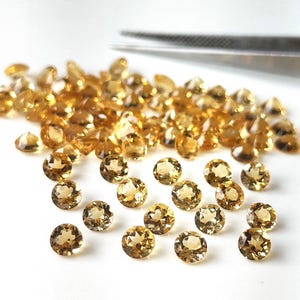 3.5 mm Citrine Round, Natural Citrine 3.5x3.5mm Round Cut Faceted Genuine -Loose Citrine AAA Quality Loose Gemstone &quot;Lot Of 1-50 Pcs&quot;