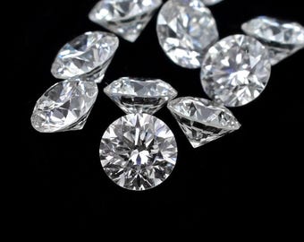 Diamante branco redondo de 3,25 mm, lapidação brilhante, cor E-F natural vs. diamante branco, lapidação redonda de 3,25 mm, diamante solto, qualidade AAA, lote com 1 unidade (50 peças)