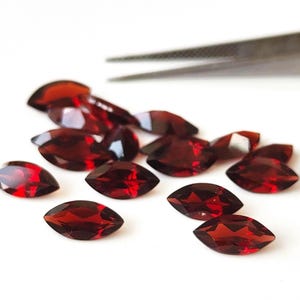 6x12 mm Red Garnet Marquise Cut, Natural Garnet 6x12mm Marquise Cut Faceted Genuine -Loose Garnet AAA Quality Gemstone Cut &quot;Lot Of 1-50 Pcs&quot;