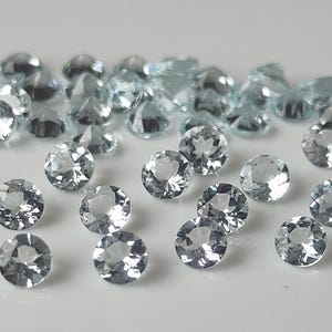 7 mm Aquamarine Round ,Natural Aquamarine 7x7mm Round Faceted Cut Genuine -Loose Aquamarine AAA Quality Faceted &quot;Lot Of 1-50 Pcs&quot;