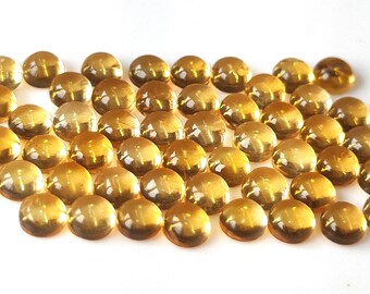 4 mm Citrine Round, Natural Citrine 4x4mm Round Cabochon Flat Back Genuine -Loose Citrine AAA Quality Loose Gemstone "Lot Of 1-50 Pcs"