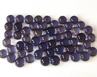 6 mm Iolite Round , Natural Blue Iolite 6x6 mm Round Cabochon Flat Back Genuine -Loose Iolite AAA Quality Gemstone "Lot Of 1-50 Pcs"