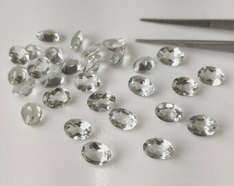 天然グリーンアメジスト – 9 x 11 mm オーバルファセットカット AAA