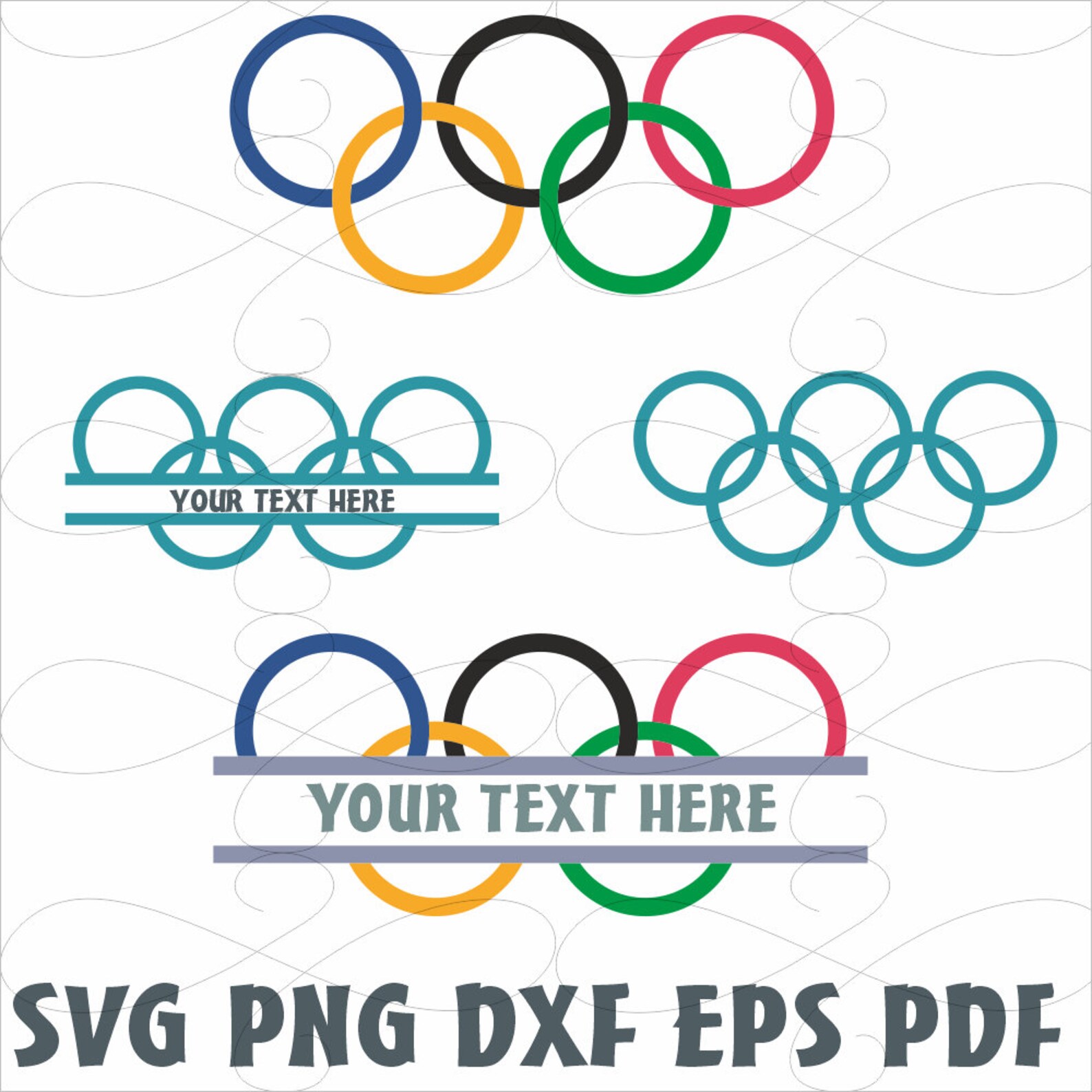 Olympic rings clipart svg olympic rings monogram olympic Etsy