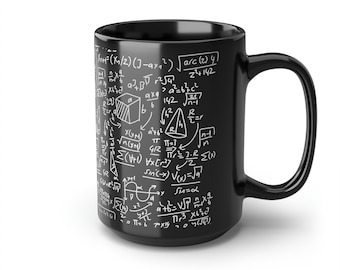 mathematische Formeln Kaffeetasse schwarz Becher 15 Unzen, Mathelehrer Geschenk, Mathebecher, lustige Mathe