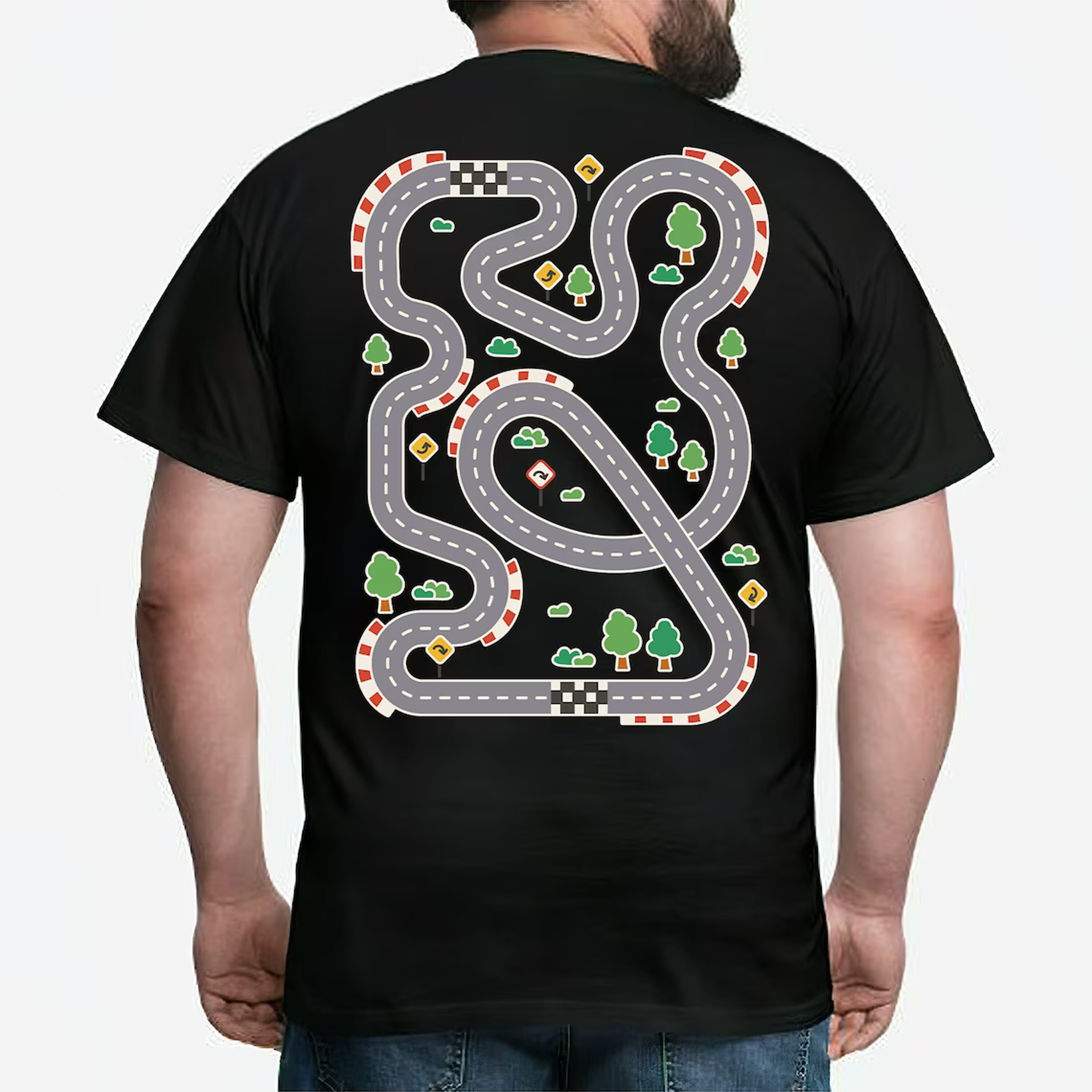 Personalized Play Car Race on Dad's Back, Mat Road Car Race Track T