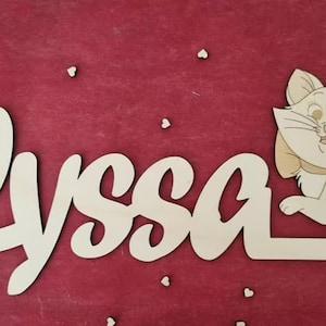 Mary of the aristocats- Decoration the aristocats- Personalized wooden door plaque- Personalized birthday and birth gift-