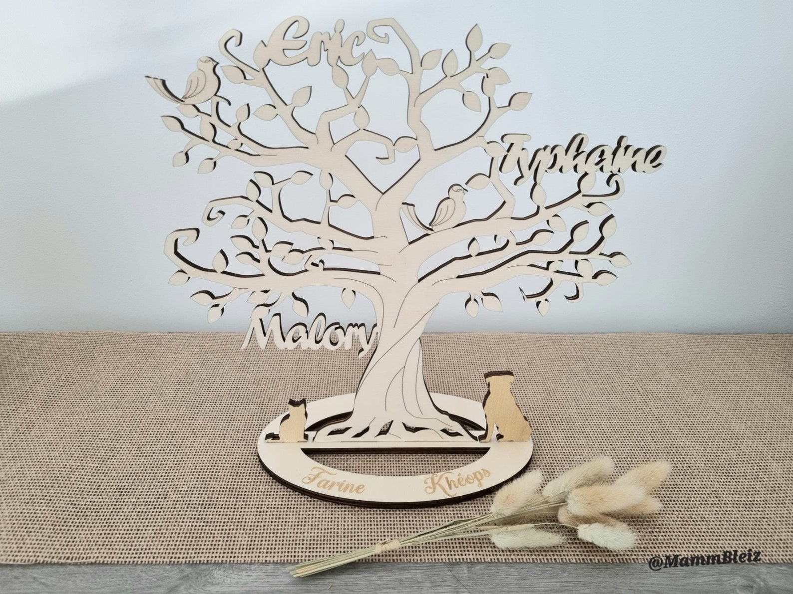 Arbre de vie en bois prénom de la famille Animaux Decoration - Etsy France